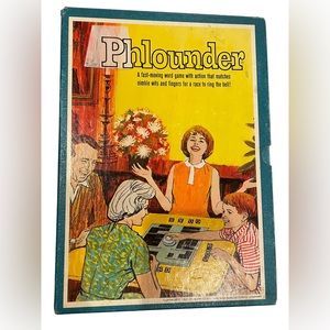 Vintage 1962 Bookshelf Game by 3M Phlounder Word Game.